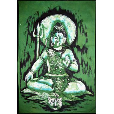 Shiva on Tiger Skin Batik Small