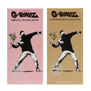 G-Rollz Banksy's Graffiti 'Flower Thrower' KS Papers + Tips + Tray + Poker