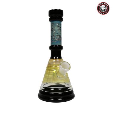 Basil Bush Patterned Glass Beaker Bong - Bubbles & Spirals