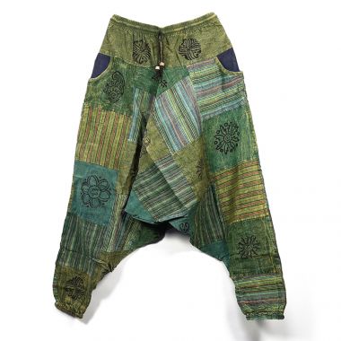 Green Patchwork Harems