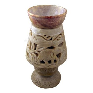 Carved Lantern Soapstone Oil Burner