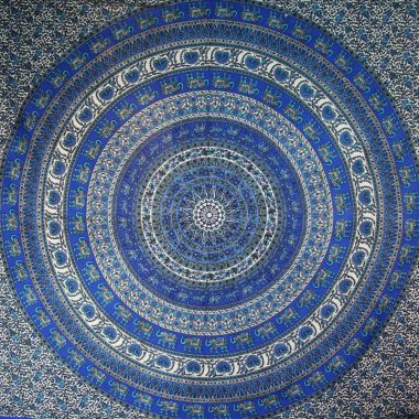 Elephant Mandala Bedspreads - Blue